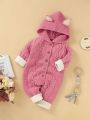 Baby Girls' Hooded Sweater Jumpsuit