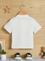 SHEIN Baby Boys' Mandarin Collar Short Sleeve Shirt