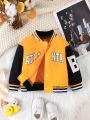 Baby Boys' Long Sleeve Jacket Coat With Letter Prints