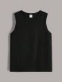 SHEIN Kids EVRYDAY Fashionable Casual Solid Color Vest For Tween Boys