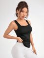 SHEIN Yoga Basic Women's Solid Color Square Neckline Sports Tank Top