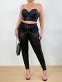 Women's Plus Size Beaded Skinny Pants