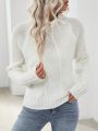 Solid Color Turtleneck Drop Shoulder Sleeve Sweater