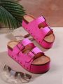 Women's Fashionable Thick-Soled Pink Sandals