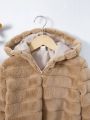 Tween Girl 1pc Hooded Fuzzy Coat