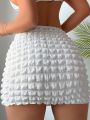 SHEIN Swim Vcay Drawstring Puff Swim Skirt