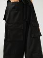 DSWANN Flap Pocket Drawstring Waist Cargo Pants