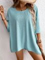 Plus Size Solid Color Casual T-Shirt