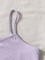 SHEIN Kids EVRYDAY Classic, Simple, Comfortable And Versatile Three-Piece Vest Set For Tween Girls