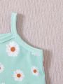 SHEIN 3pcs/Set Baby Girls' Casual Daily Wear Cute Daisy Print Romper