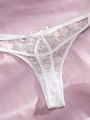 3pcs/Set Women's Lace Thongs With Bowknot Decoration