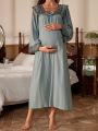 Maternity Lace Patchwork Pajamas