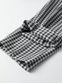 Men'S Plus Size Gingham Pattern Suit Pants With Pocket And Side Stripe Detail