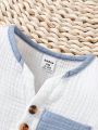 Baby Boys' Simple Casual Short Sleeve Top For Summer