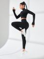 Yoga Basic Women's Seamless Black Sports Suit