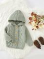 Infant Baby Girl's Jacquard Knitted Hooded Cardigan