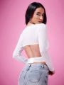 SHEIN BAE Glamorous Cutout Back Crop Top