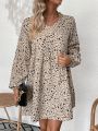 Random Small Floral Printed Long Sleeve Dress