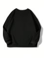 Plus Letter Graphic Thermal Lined Sweatshirt