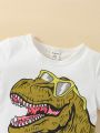 Baby Boy Dinosaur Print Tee & Flap Detail Shorts