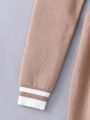 Teen Girls' Simple Yet Fashionable Patchwork Collar & Waist Pleated Dress