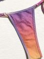 SHEIN Swim SXY Ladies' Sparkling Gradient Swimwear Set (Random Color)