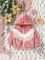 Baby Girl Chevron Print Hooded Flannel Jacket