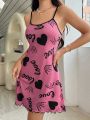 Women's Letter Printed Sleep Dress