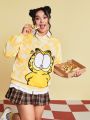 GARFIELD X SHEIN Plus Tie Dye Cartoon Print Sweatshirt