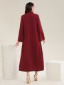 SHEIN Modely Button-decorated Bell Sleeve Dress