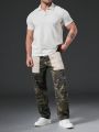 Men Plus Camo Print Straight Leg Jeans