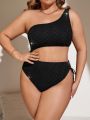 SHEIN Swim Basics Plus Size Hollow Out One-Piece Swimsuit