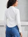 SHEIN BIZwear Solid Color Long Sleeve Shirt