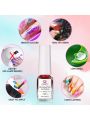 Makartt Marble Nail Polish, Blooming Gel Nail Polish Summer Color Changing Nail Polish Nail Ink Watercolor Blossom Gel Polish Magic Marble Nail Vanish Tinted Beauty 6ml 6 Colors