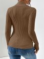 SHEIN Unity Women's Rib-Knit Sweater With Split Hem