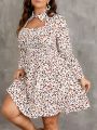 SHEIN Frenchy Plus Size Full Printed Long Sleeve Dress