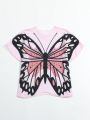 Young Girls Butterfly Print Loose Cover Up