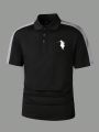 Men's Horse Rider Print Short Sleeve Polo Shirt