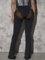 Asavvy Cut Out Sheer Double Split Pants