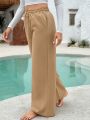 SHEIN Swim Vcay Drawstring Waist Wide Leg Cover Up Pants