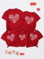 1pc Casual Love Letter Printed T-shirt, Family Matching Outfits
