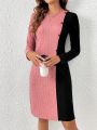 Women's Contrast Button Dress