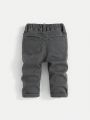 SHEIN Baby Boy Elastic Waist Distressed Denim Jeans With Washed Finish