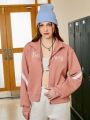 Street Sport Women's Letter Printed Zipper Front Sports Jacket