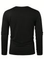 Men'S Plus Size Cross & Bird Pattern Long Sleeve T-Shirt