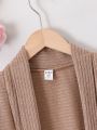 Girls solid color casual knitted cardigan spring and autumn fashion children's jacket