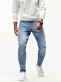 Men Slant Pocket Skinny Jeans