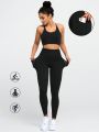 Yoga Basic Women'S Sports Legging With Side Phone Pocket