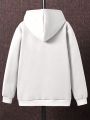 Teenage Boys' Casual Street Style Hooded Sweatshirt With Simple Pocket Design