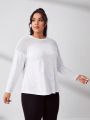 Yoga Basic Mesh Patchwork Long Sleeve T-shirt